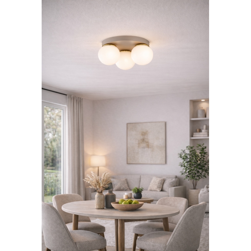 Brilagi - Taklampa MILO ECRU 1xE27/60W/230V Ø 15 cm beige/guldig