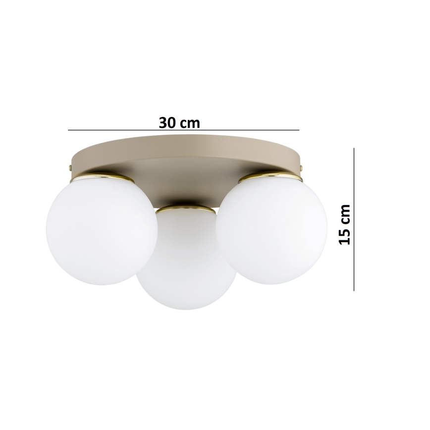 Brilagi - Taklampa MILO ECRU 1xE27/60W/230V Ø 15 cm beige/guldig