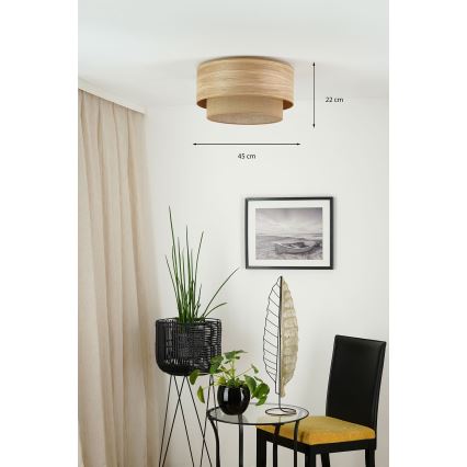 Brilagi - Taklampa MONTANA BOHO 1xE27/15W/230V Ø 45 cm brun