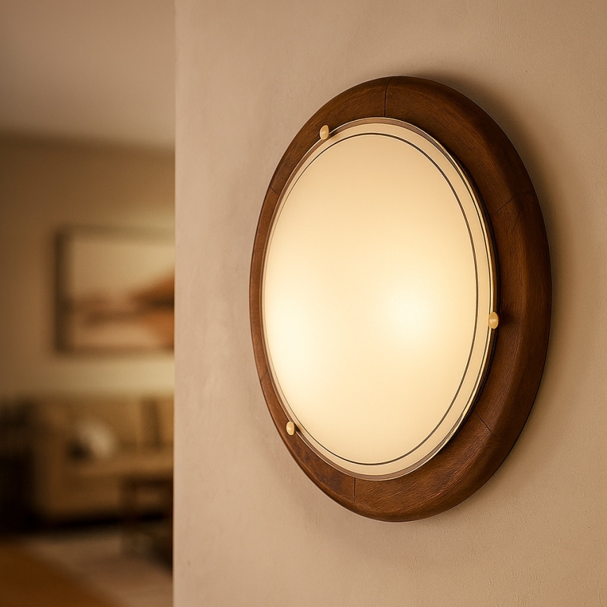 Brilagi - Taklampa ORBIS 2xE27/60W/230V Ø 38 cm furu