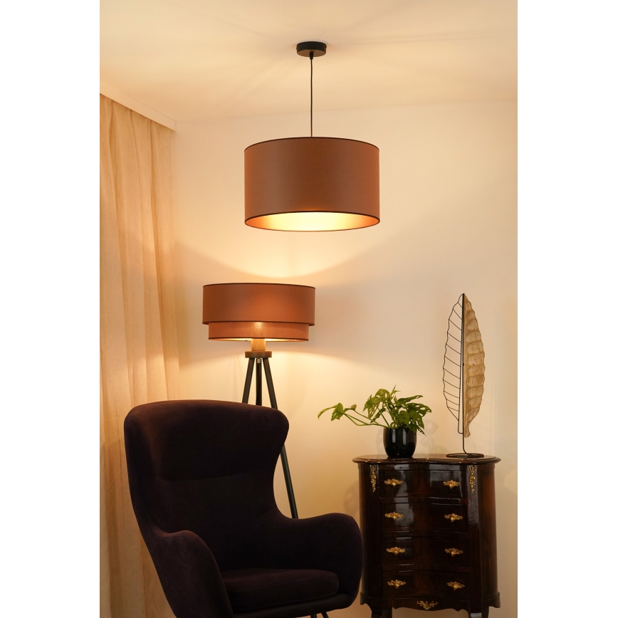 Brilagi - Taklampa OREGON ROLLER VEGE 1xE27/15W/230V Ø 45 cm brun