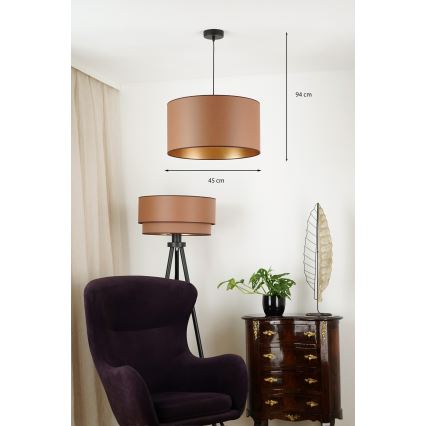 Brilagi - Taklampa OREGON ROLLER VEGE 1xE27/15W/230V Ø 45 cm brun