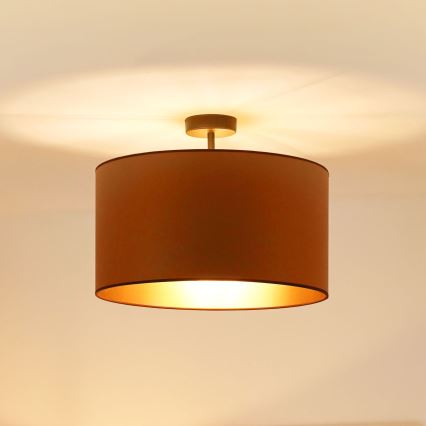 Brilagi - Taklampa OREGON ROLLER VEGE 1xE27/15W/230V Ø 45 cm brun