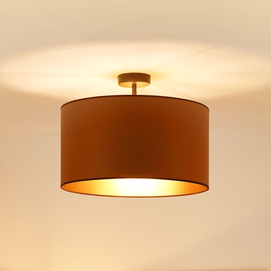 Brilagi - Taklampa OREGON ROLLER VEGE 1xE27/15W/230V Ø 45 cm brun