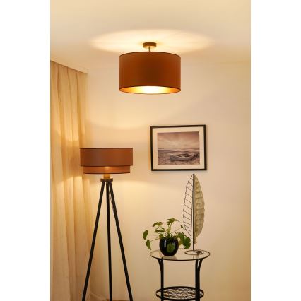 Brilagi - Taklampa OREGON ROLLER VEGE 1xE27/15W/230V Ø 45 cm brun