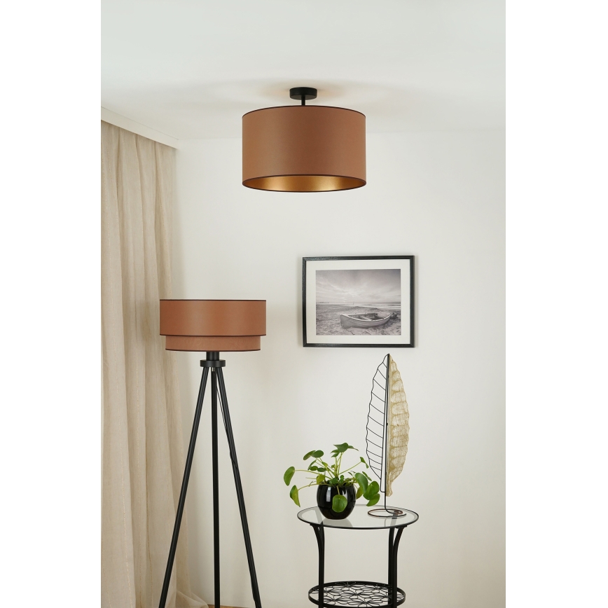 Brilagi - Taklampa OREGON ROLLER VEGE 1xE27/15W/230V Ø 45 cm brun