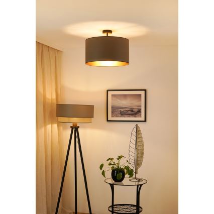 Brilagi - Taklampa OREGON ROLLER VEGE 1xE27/15W/230V Ø 45 cm grå