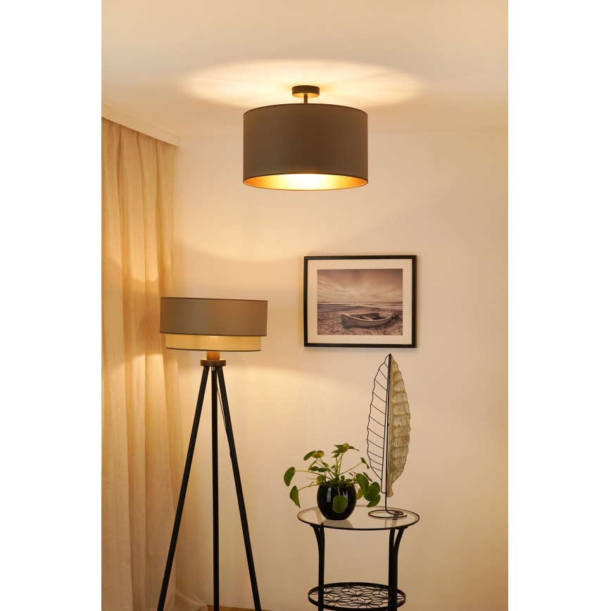 Brilagi - Taklampa OREGON ROLLER VEGE 1xE27/15W/230V Ø 45 cm grå