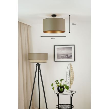 Brilagi - Taklampa OREGON ROLLER VEGE 1xE27/15W/230V Ø 45 cm grå