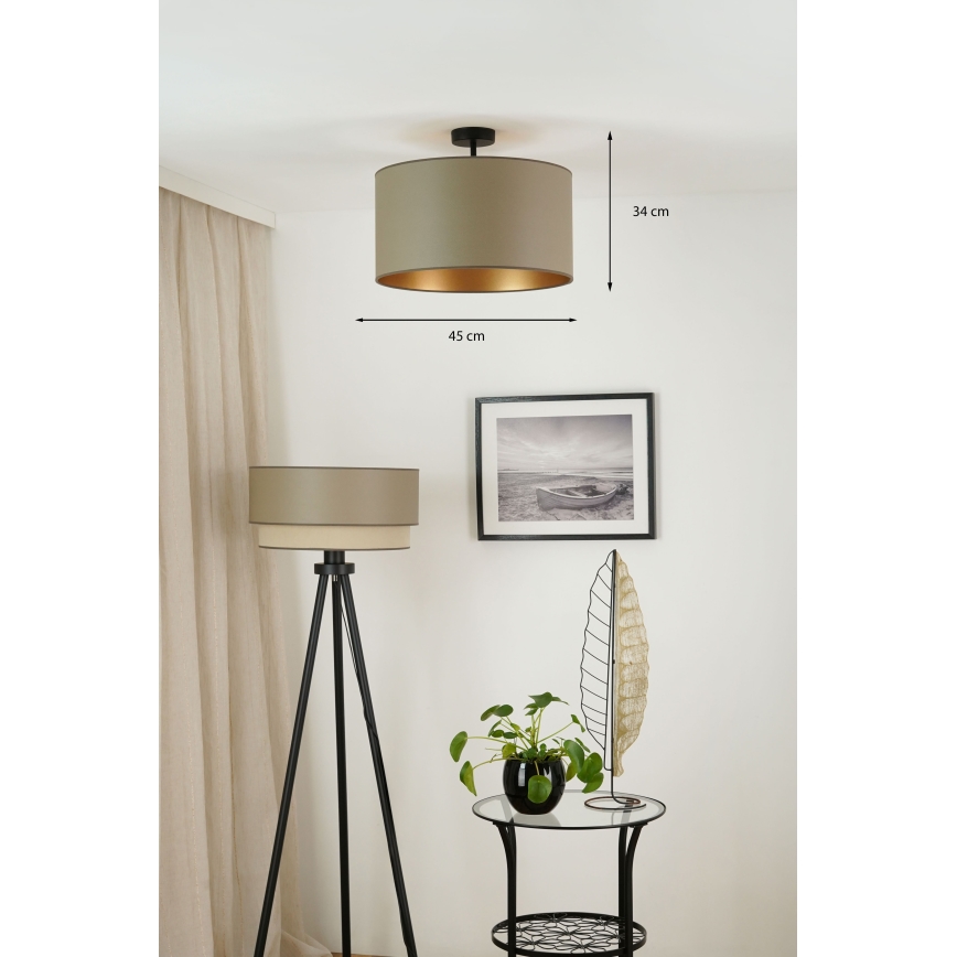 Brilagi - Taklampa OREGON ROLLER VEGE 1xE27/15W/230V Ø 45 cm grå