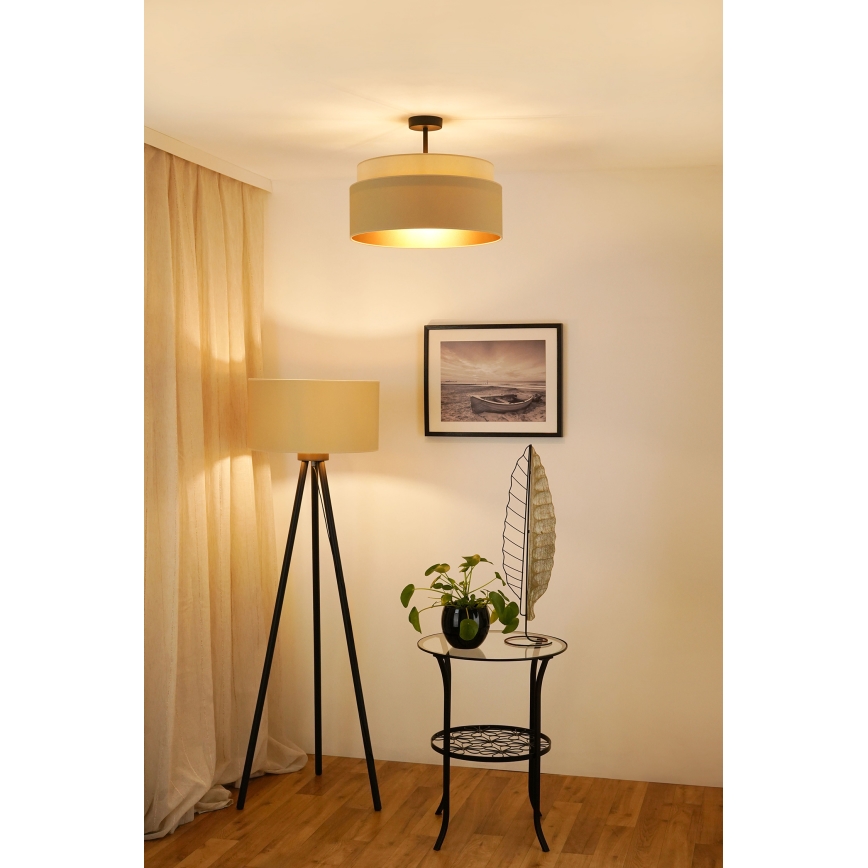 Brilagi - Taklampa OREGON VEGE 1xE27/15W/230V Ø 45 cm beige