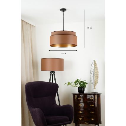 Brilagi - Taklampa OREGON VEGE 1xE27/15W/230V Ø 45 cm brun