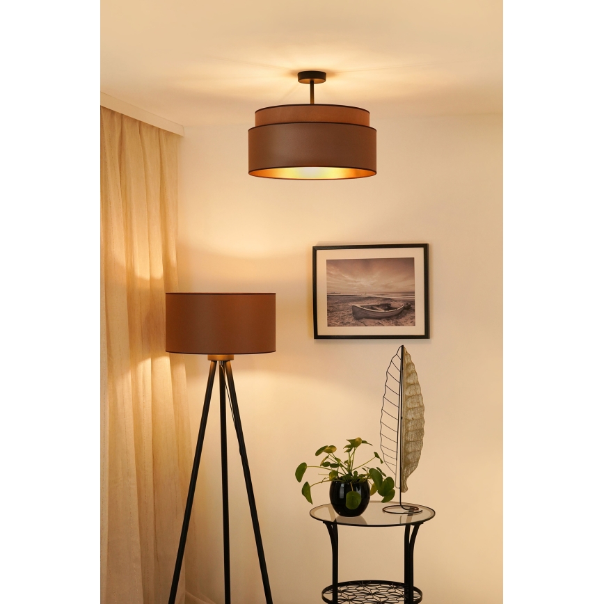 Brilagi - Taklampa OREGON VEGE 1xE27/15W/230V Ø 45 cm brun
