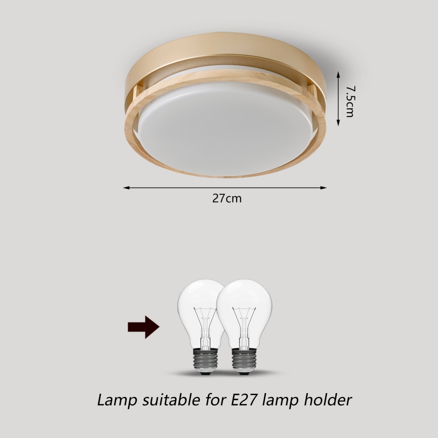 Brilagi - Taklampa ORINO 2xE27/40W/230V Ø 27 cm guld/ek