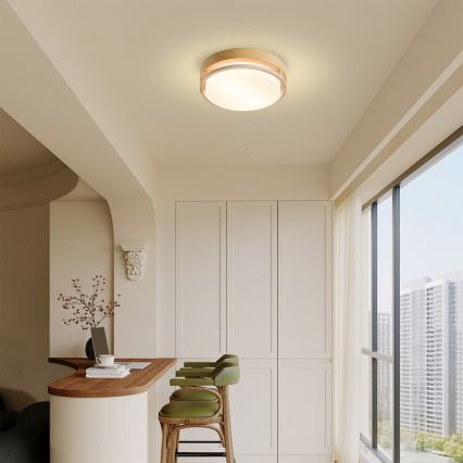 Brilagi - Taklampa ORINO 2xE27/40W/230V Ø 27 cm, trädekor/ek