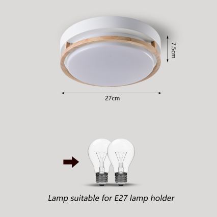 Brilagi - Taklampa ORINO 2xE27/40W/230V Ø 27 cm vit/ek
