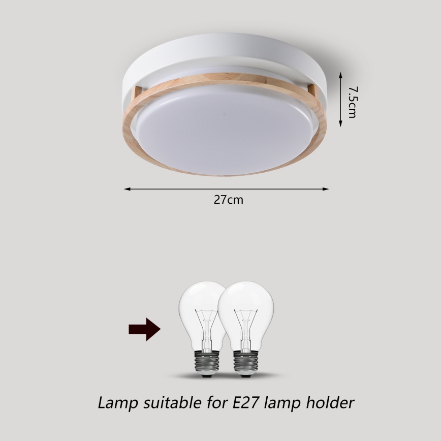 Brilagi - Taklampa ORINO 2xE27/40W/230V Ø 27 cm vit/ek