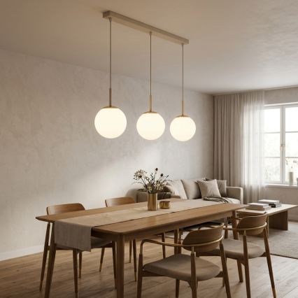 BRILAGI - Taklampa på kabel MILO 3xE27/60W/230V beige/guld