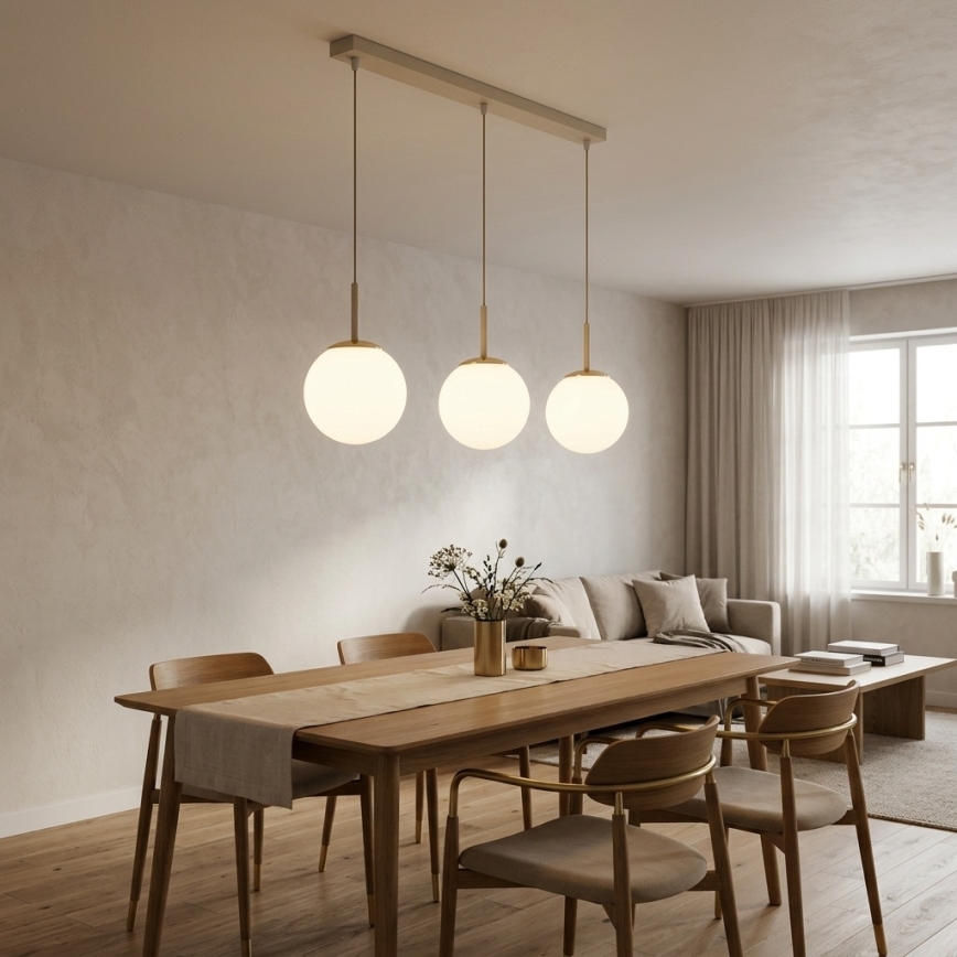 BRILAGI - Taklampa på kabel MILO 3xE27/60W/230V beige/guld