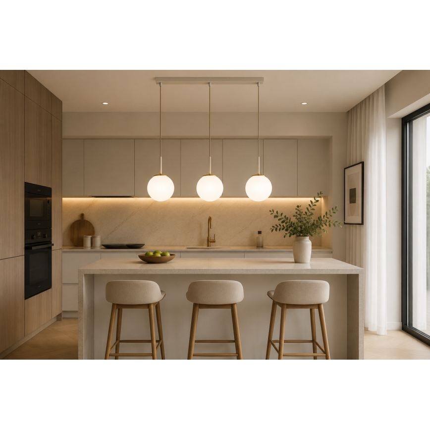 BRILAGI - Taklampa på kabel MILO 3xE27/60W/230V beige/guld