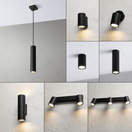 Brilagi - Taklampa på sladd CRISPINA 1xGU10/10W/230V svart