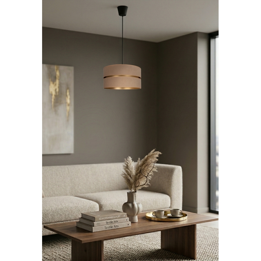 Brilagi - Taklampa på sladd DUO-DUO 1xE27/60W/230V diam. 40 cm beige/guld