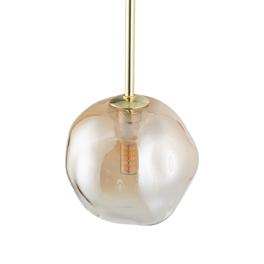 Brilagi - Taklampa på sladd VULCANO 1xG9/8W/230V guld/rökbeige
