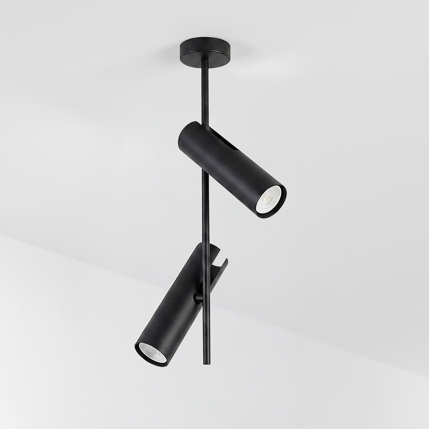 Brilagi - Taklampa på stång BRANCH 2xGU10/30W/230V svart
