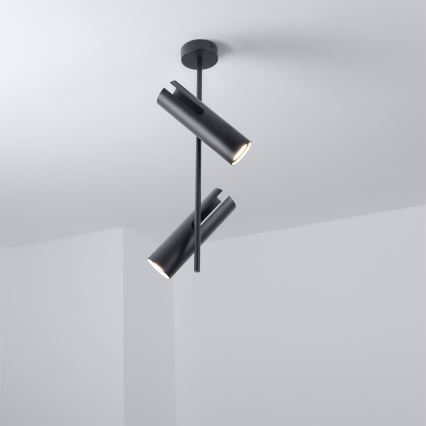 Brilagi - Taklampa på stång BRANCH 2xGU10/30W/230V svart