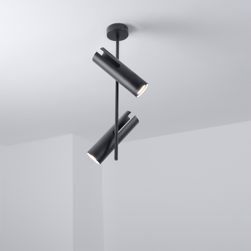 Brilagi - Taklampa på stång BRANCH 2xGU10/30W/230V svart