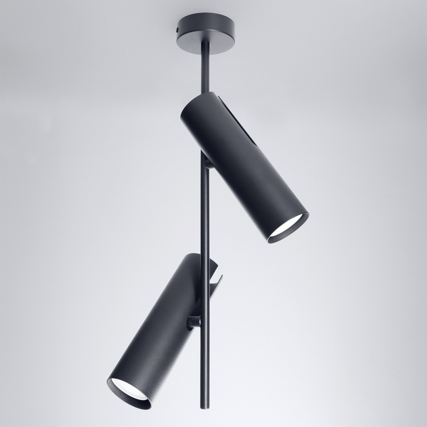 Brilagi - Taklampa på stång BRANCH 2xGU10/30W/230V svart