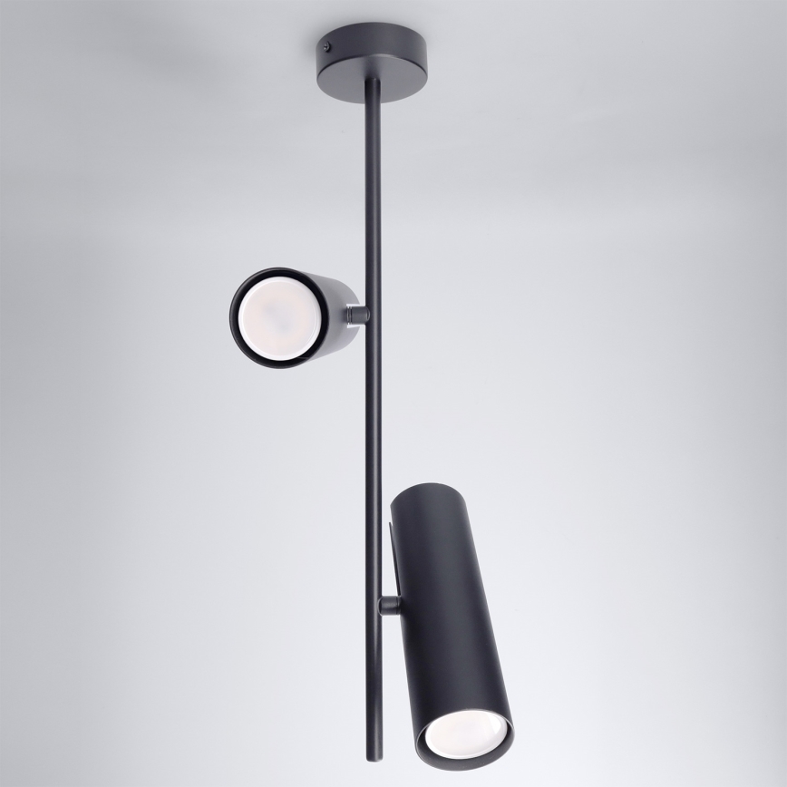 Brilagi - Taklampa på stång BRANCH 2xGU10/30W/230V svart