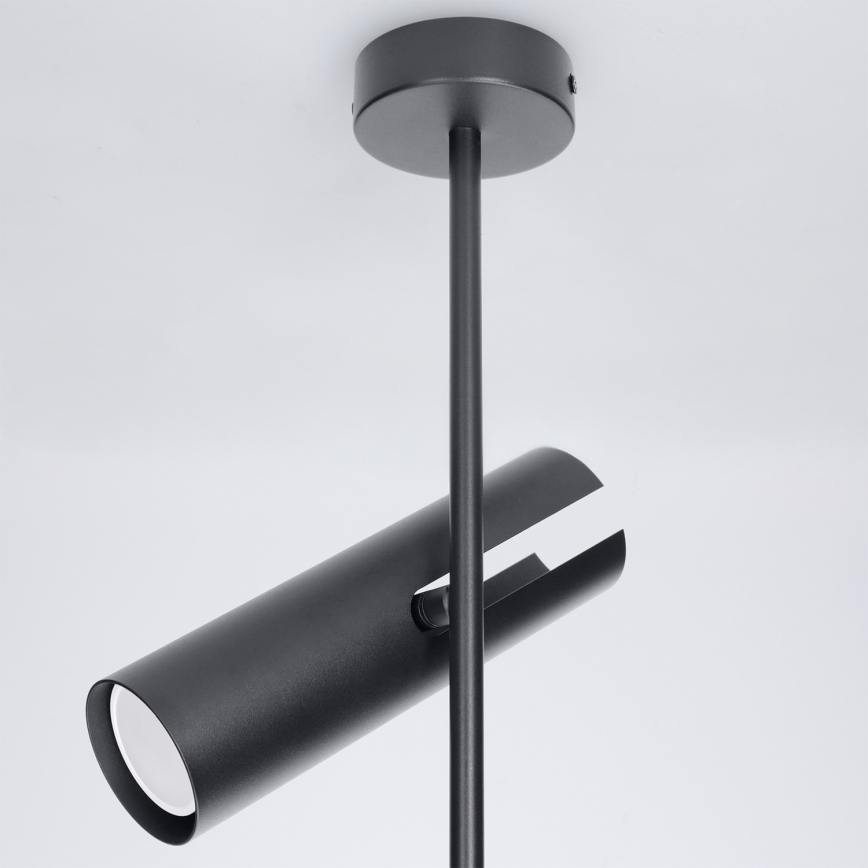 Brilagi - Taklampa på stång BRANCH 2xGU10/30W/230V svart
