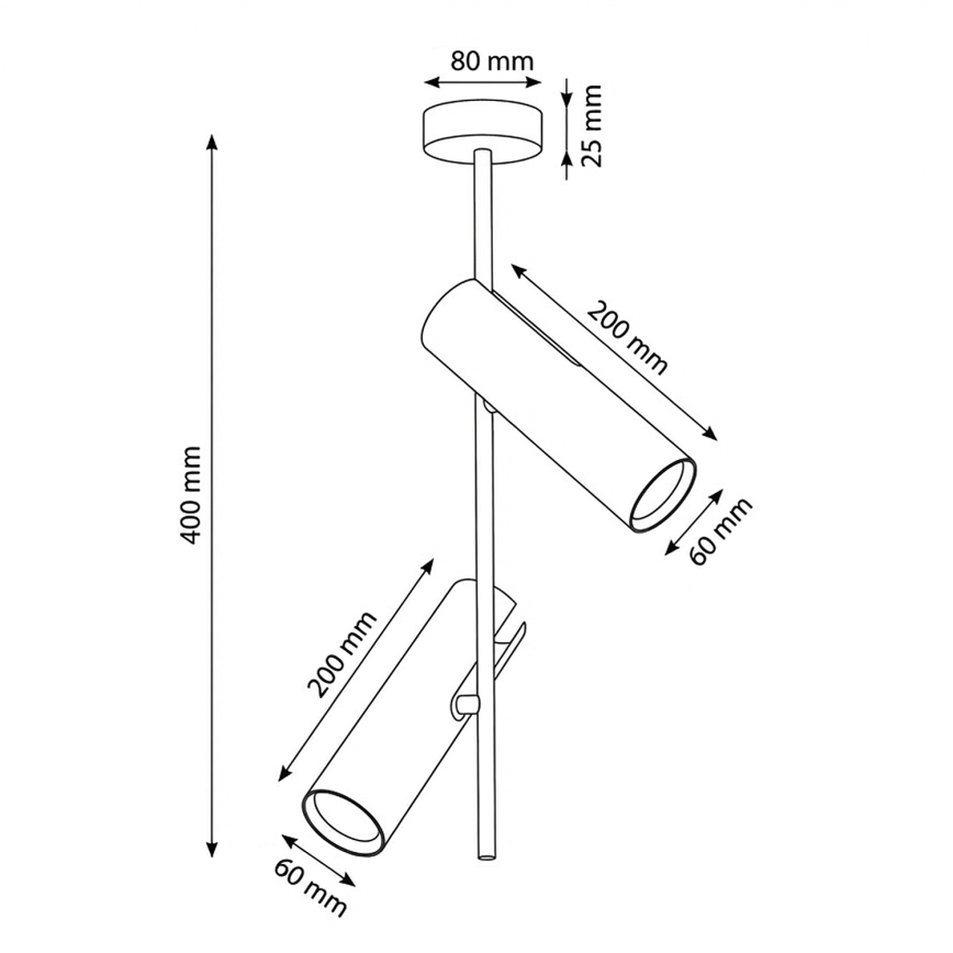 Brilagi - Taklampa på stång BRANCH 2xGU10/30W/230V vit