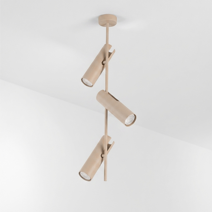 Brilagi - Taklampa på stång BRANCH 3xGU10/30W/230V beige