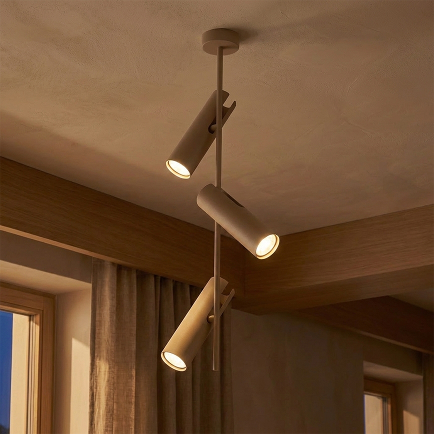 Brilagi - Taklampa på stång BRANCH 3xGU10/30W/230V beige