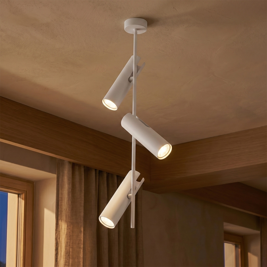Brilagi - Taklampa på stång BRANCH 3xGU10/30W/230V vit