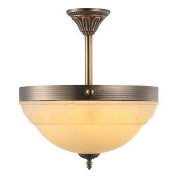 Brilagi - Taklampa på stång DAHLIA 3xE27/40W/230V Ø 37 cm mässing