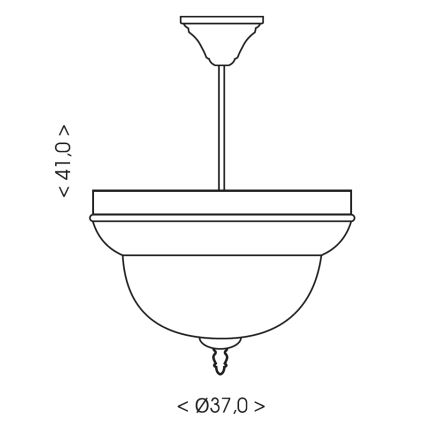 Brilagi - Taklampa på stång DAHLIA 3xE27/40W/230V Ø 37 cm mässing