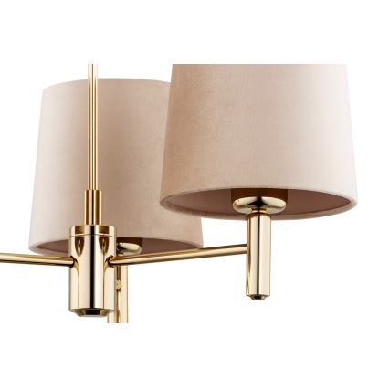 Brilagi - Taklampa på stång MONTE 3xE27/15W/230V beige/guld