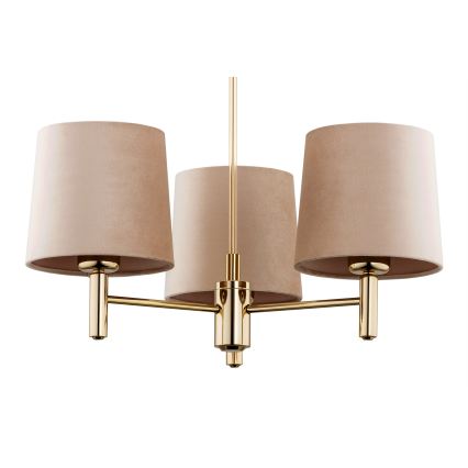 Brilagi - Taklampa på stång MONTE 3xE27/15W/230V beige/guld
