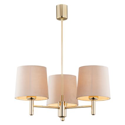 BRILAGI - Taklampa på stång MONTE 3xE27/60W/230V beige/guld
