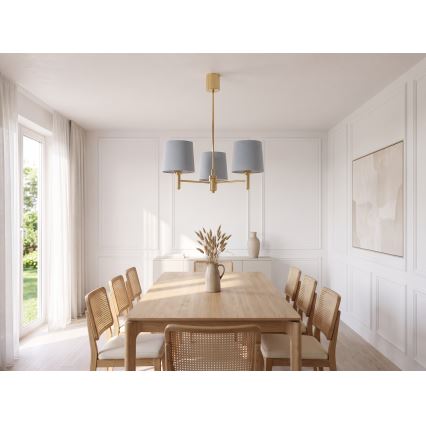 BRILAGI - Taklampa på stång MONTE 3xE27/60W/230V blå/guld