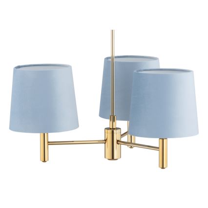 BRILAGI - Taklampa på stång MONTE 3xE27/60W/230V blå/guld