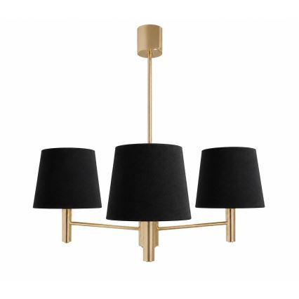 BRILAGI - Taklampa på stång MONTE 3xE27/60W/230V svart/guld