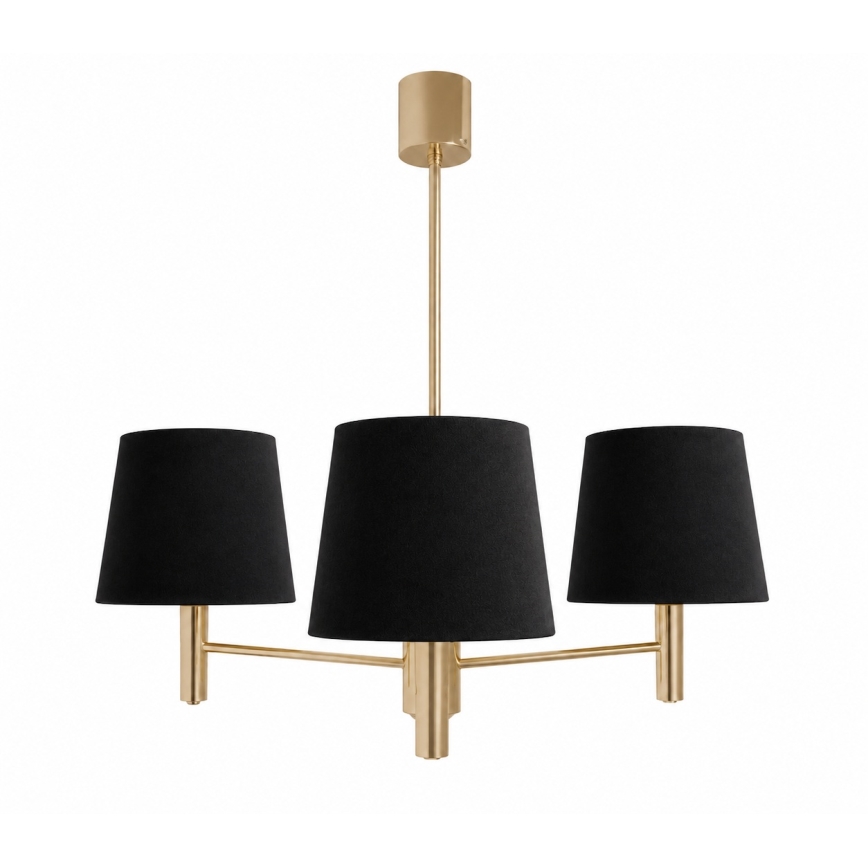 BRILAGI - Taklampa på stång MONTE 3xE27/60W/230V svart/guld