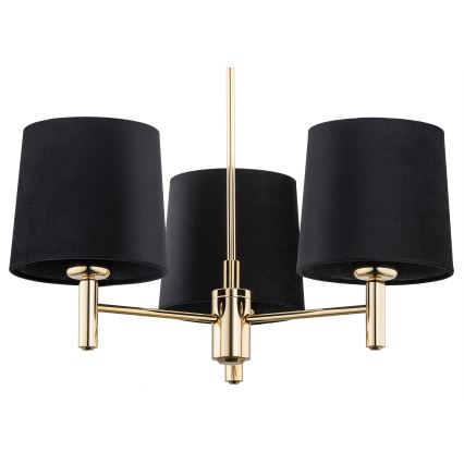 BRILAGI - Taklampa på stång MONTE 3xE27/60W/230V svart/guld