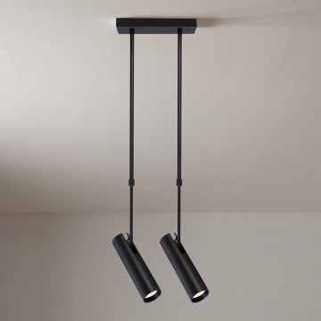 Brilagi - Taklampa på stång SELE 2xGU10/30W/230V svart