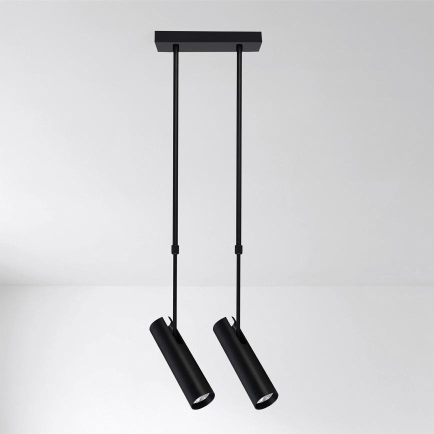 BRILAGI - Taklampa på stång SELE 2xGU10/30W/230V svart