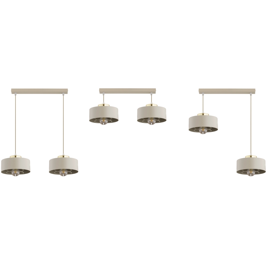 Brilagi - Taklampa på vajer 2xE27/60W/230V beige/guld